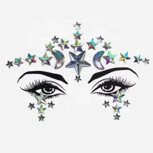 Face Tattoo Sticker Gems Adhesive Rhinestone Face Jewel Festival Rave Party Face Stickers Makeup Glitter Stickers