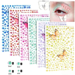 Facial Jewelry Tattoo Stickers, Rhinestone Tattoo Stickers, Music Festival Stage Performances, Makeup Tools