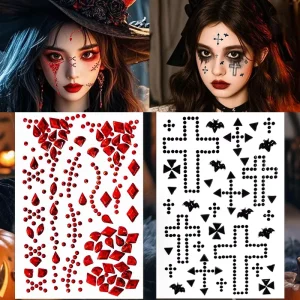 Facial gem crystal self-adhesive glossy removable stickers suitable for corners of the eyes forehead and festive party makeup