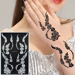 Factory Beautiful Body Art Hollow Tattoo Stencil Stickers Used With Henna