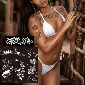 Factory Body Art Hollow Tattoo Stencil Stickers Used With Henna