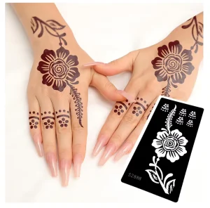 Factory Body Hand Henna Tattoo Stencil Fingers Art Painting Waterproof Fake Temporary Tattoo Stencils