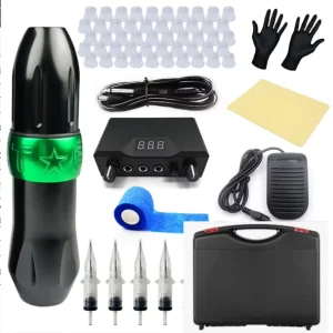 Factory Complete Aluminium Alloy Tattoo Kits for Beginners and Newcomers Body Tattoo Training
