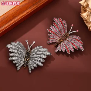 Factory Custom Aesthetic Rhinestone Butterfly Environment Friendly Brooch Crystal Shiny Luxury for Women Man Party Brooches
