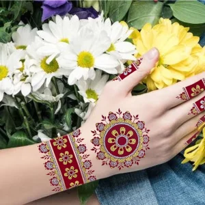Factory Custom Waterproof Hand Temporary Tatoo Sticker Woman Hand Body Arm Adhesive Makeup Luxury Henna Fake Temporary Tattoo