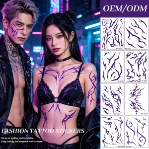 Factory Customized Devil Group Cosplay Tattoo Stickers for Face Body for Anime Lovers