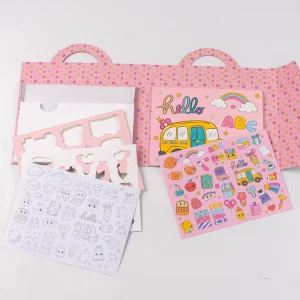 Factory Customized Sticker and Stencil Kit with Coloring Book Painting Toy for Kidsto Spark Artistic Imagination