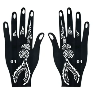 Factory Direct DIY Art Paint Hand Fingers Sticker Luxury Waterproof Non Toxic Temporary Henne Tattoo Stencils High Quality Body