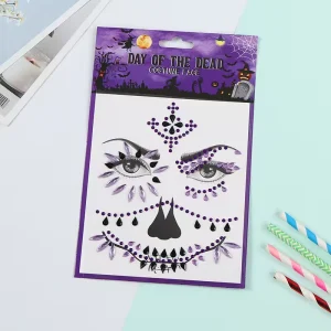 Factory Direct Halloween Skull Acrylic Face Gem Stickers Horror Makeup Face Jewels Bulk