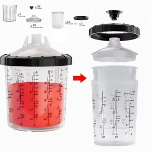Factory Directly Automotive Spray Gun Cup 200ml 400ml 600ml Transparent Quick Cup Airbrush Pot For Car Body Auto Refinishing