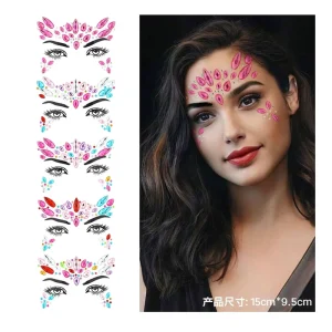 Factory Face & Nail Jewels Tattoo Rhinestone Shiny Diamond Sticker Rave Crystals Eyes Body Sticker for Festival Decoration