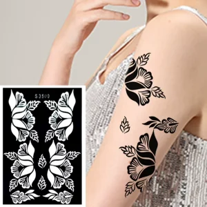 Factory Goods Art Hollow Stickers Henna Art Fashion Design Waterproof Decorative Temporary Tattoo Hand