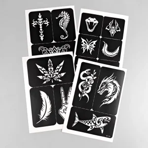 Factory Henna Tattoo Stencils Hollow Out Templates Unique Patterns DIY Body Hand Face Art Stencils Temporary Tattoo