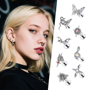 Factory In Stock Hypoallergenic Ear Stud Internally Threaded Labret F136 Titanium Piercing Jewelry Titanium