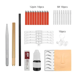 Factory ODM OEM Permanent Makeup Eyebrows Lips Eyeliner Training Tool Tattool Machine Full Complete Set 100% Natural Ingredients