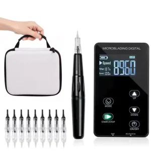 Factory OEM Electric Stainless Steel Microblading Semi Permanent Makeup Machine Kits Dermograph Eyebrow Lips Tattoo Black CTM07