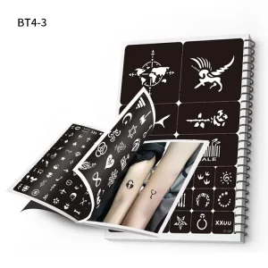 Factory OEM Reusable Paper A4 Size Luxury Glitter Waterproof Tattoo Stencil for Body Art Fake Temporary Tattoo
