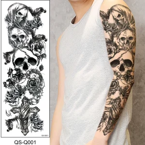 Factory Price Body Waterproof Large Full Arm Temporary Henna Tattoo Sleeve Sticker for Man
