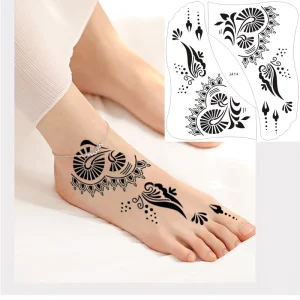 Factory Price Disposable White Waterproof Lace Henna Tattoos 3D Semi Permanent Beauty Color Temporary Best Tattoo Stickers