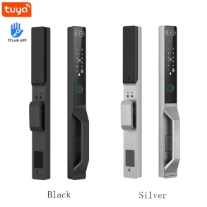 Factory Price Face Recognition Palm Vein WIFI Intercom Grey Black Smart Door Lock Modern Easy Installation Handle