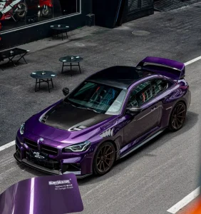 Factory Price Luxury Car Vinyl Wrap Films Self Adhesive Glue Self Healing Metallic Purple Color Changing Vinyl