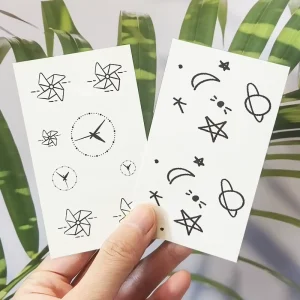 Factory Price Sale Custom Cartoon Pattern Waterproof Tattoo Sticker Black Solid Color Tattoo Stickers