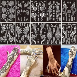 Factory Professional Henna Sticker Stencil Temporary Hand Foot Tattoo Artist Tattoo Stencils Henna Tattoo Stencils