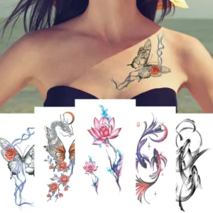 Factory Sale Cool Designs Tattoo Sticker Water Transfer Half Arm Temporary Tattoo Waterproof Tattoo Sticker for Men and Women