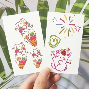 Factory Sale Custom Temporary Tattoo Waterproof Skin Safe Cute Cartoon Tattoo Stickers