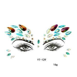 Factory Sexy Body Art Diamond Face Gem Stickers Bulk Stock Rhinestone Tattoo Decoration Sticker for Diwali Ramadan