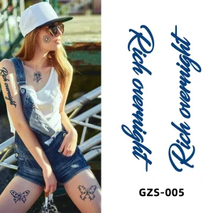 Factory Sold Easy to Apply Waterproof Non Toxic Eco Friendly Temporary Tattoo Sticker Semi Permanent Body Design Party Use Water
