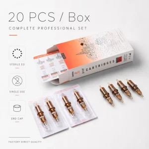 Factory Tattoo Needle Cartridge with Silicone Membrane 20 Pieces Box for Professional Artists