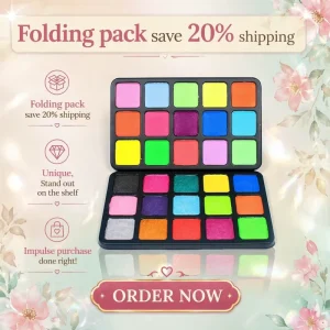 Factory Water Activated Liquid Split Cake Rainbow Facepaint Professional Kit Face Paint