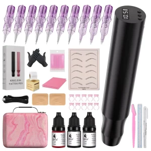 Factory Wireless Permanent Makeup Tattoo Pen Kit Custom Logo PMU Machine Set With Full Microblading Accessories