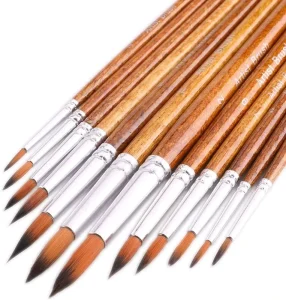 Factory Wooden Handle Paint Brush Size 10 Professional Color Drawing Paint Brushes Acrylic Bulk Art Supplier Art Brush