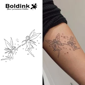 Fairy Pixie Stars Arm Body Art Small Tiny Waterproof Long Lasting 2 Weeks Herbal Juice Ink Semi Permanent Tattoo Sticker