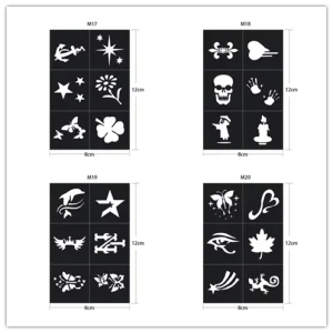 Fairytales Body Art & Glitter Tattoos Set Temporary Tattoo Henna Stencil for Fun & Creative Expressions