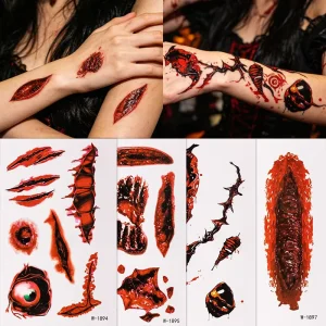 Fake Scar Tattoo Sticker for Halloween Party Makeup
