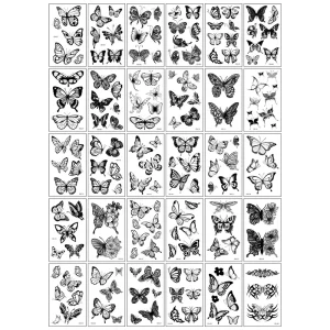 Fake Temporary Finger Tattoo Stickers Simple Small Black Icon Design Tattoos
