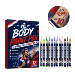 Fan Edition Body Paint Pen 12 Colors Water Based Quick Dry Skin Safe Art Marker DIY Skin Safe Festival Body Painting