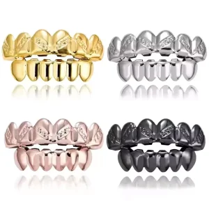 Fashion Body Jewelry Gold Plated Hip Hop Halloween Dress With Six Tooth Brass Grills For Anniversaries And Parties