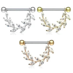 Fashion Body Jewelry for Women Men New Design Marquise CZ Nipple Piercing Jewelry Stainless Steel Piercing