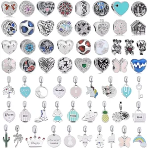 Fashion DIY Charms Jewelry Custom 3D Design CZ Enamel Designer Charms Stainless Steel Metal Beads Charms For Jewelry Making