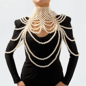 Fashion Fine Jewelry Body Chain Women Elegant Pearl Body Jewelry for Party Club
