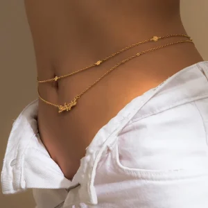 Fashion Gold Plated Sexy Body Jewelry Chains Set Ladies Waist Pearl Body Chain Jewelry Chain