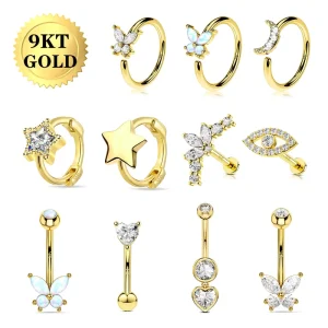 Fashion Jewelry New Designs 9k 14k Belly Lip Nose Ear Tongue Eyebrow Rings Piercing Body Jewelry