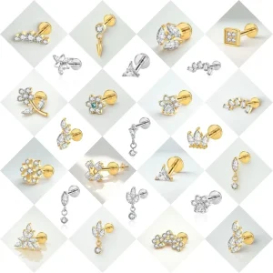 Fashion Jewelry OEM Labret Basic Industrial G23 Titanium Navel Gold Septum Nose Nipple Belly Ear Body Piercing Jewelry