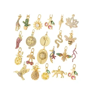 Fashion Jewelry Pendants Cute Cherry Bee Charms For Jewelry Making Animals Plants Snake Diy Earrings Necklace Bracelet