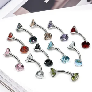 Fashion Multicolor Body Piercing Jewelry Zircon Stainless Steel Diamond Lip Eyebrow for Women