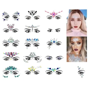 Fashionable 3D Decorative Face Gems Acrylic and Resin